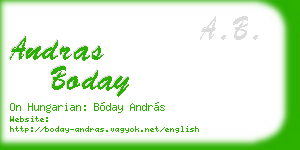 andras boday business card